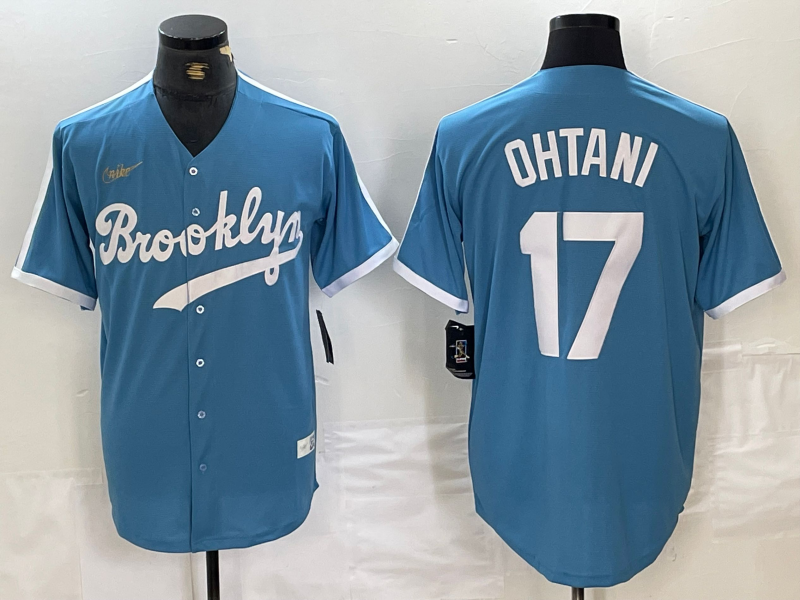 Men's Los Angeles Dodgers Shohei Ohtani #17 Light Blue Alternate Cooperstown Collection Jersey